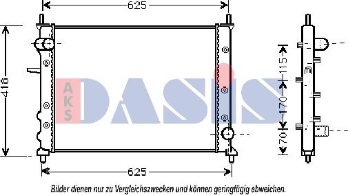 AKS Dasis 080007N - Radiatore, Raffreddamento motore autozon.pro