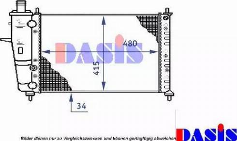 AKS Dasis 080083N - Radiatore, Raffreddamento motore autozon.pro