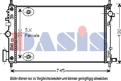 AKS Dasis 150095N - Radiatore, Raffreddamento motore autozon.pro