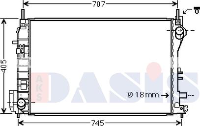 AKS Dasis 150128N - Radiatore, Raffreddamento motore autozon.pro