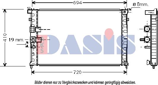 AKS Dasis 160041N - Radiatore, Raffreddamento motore autozon.pro