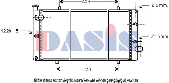 AKS Dasis 160051N - Radiatore, Raffreddamento motore autozon.pro