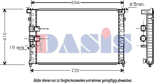 AKS Dasis 160015N - Radiatore, Raffreddamento motore autozon.pro