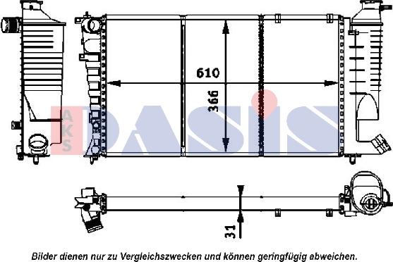 AKS Dasis 160039N - Radiatore, Raffreddamento motore autozon.pro