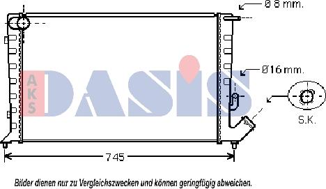 AKS Dasis 160035N - Radiatore, Raffreddamento motore autozon.pro