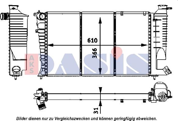 AKS Dasis 160038N - Radiatore, Raffreddamento motore autozon.pro