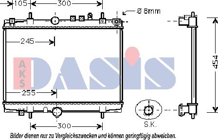 AKS Dasis 160074N - Radiatore, Raffreddamento motore autozon.pro