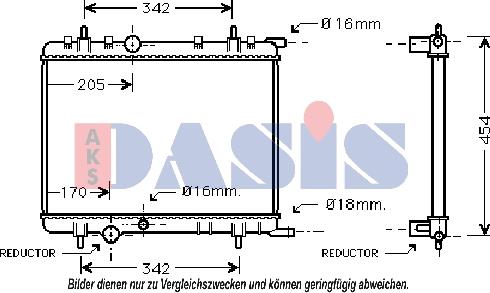 AKS Dasis 160072N - Radiatore, Raffreddamento motore autozon.pro