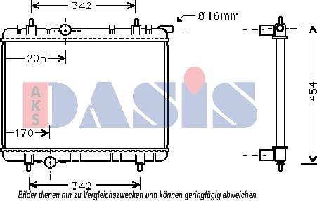 AKS Dasis 160104N - Radiatore, Raffreddamento motore autozon.pro