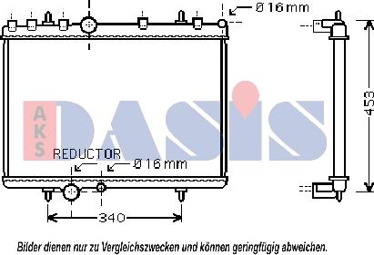 AKS Dasis 160106N - Radiatore, Raffreddamento motore autozon.pro