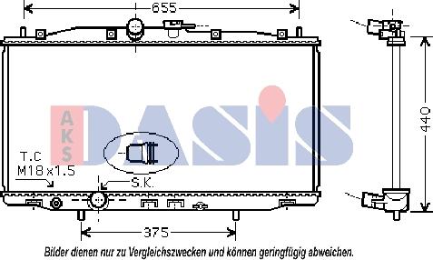 AKS Dasis 100031N - Radiatore, Raffreddamento motore autozon.pro