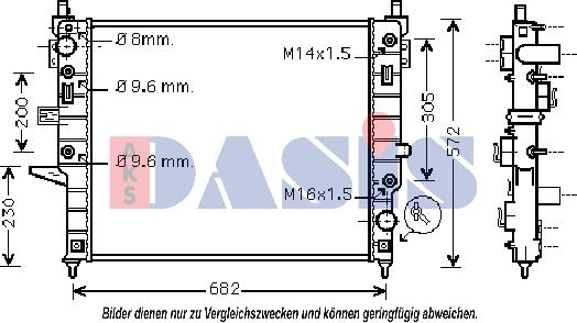 AKS Dasis 121740N - Radiatore, Raffreddamento motore autozon.pro