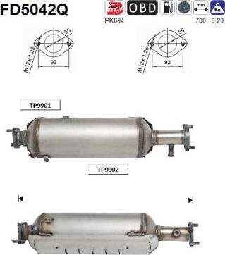 AS FD5042Q - Filtro antiparticolato / particellare, Impianto gas scarico autozon.pro