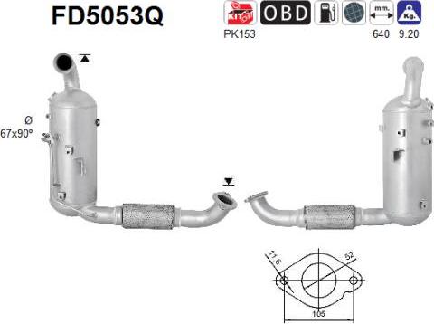 AS FD5053Q - Filtro antiparticolato / particellare, Impianto gas scarico autozon.pro