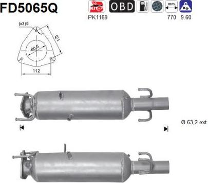 AS FD5065Q - Filtro antiparticolato / particellare, Impianto gas scarico autozon.pro