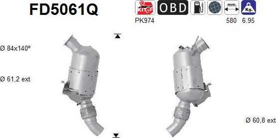 AS FD5061Q - Filtro antiparticolato / particellare, Impianto gas scarico autozon.pro