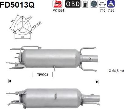 AS FD5013Q - Filtro antiparticolato / particellare, Impianto gas scarico autozon.pro