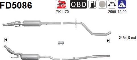 AS FD5086 - Filtro antiparticolato / particellare, Impianto gas scarico autozon.pro