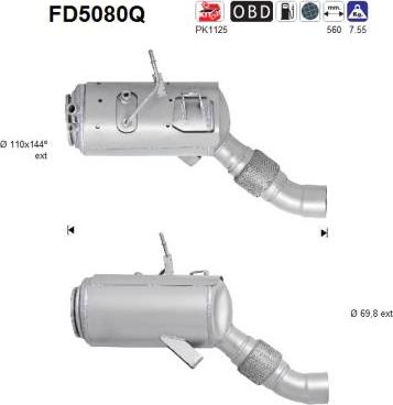 AS FD5080Q - Filtro antiparticolato / particellare, Impianto gas scarico autozon.pro