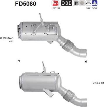 AS FD5080 - Filtro antiparticolato / particellare, Impianto gas scarico autozon.pro