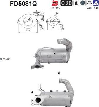 AS FD5081Q - Filtro antiparticolato / particellare, Impianto gas scarico autozon.pro