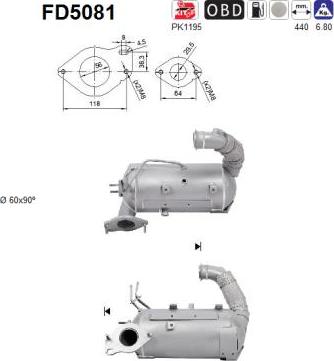 AS FD5081 - Filtro antiparticolato / particellare, Impianto gas scarico autozon.pro