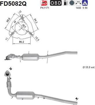 AS FD5082Q - Filtro antiparticolato / particellare, Impianto gas scarico autozon.pro