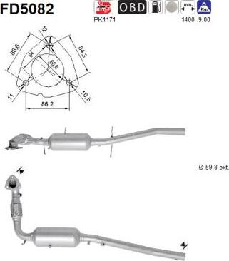 AS FD5082 - Filtro antiparticolato / particellare, Impianto gas scarico autozon.pro