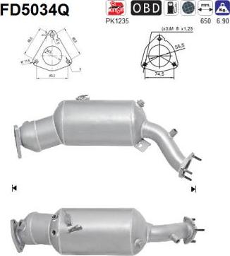 AS FD5034Q - Filtro antiparticolato / particellare, Impianto gas scarico autozon.pro