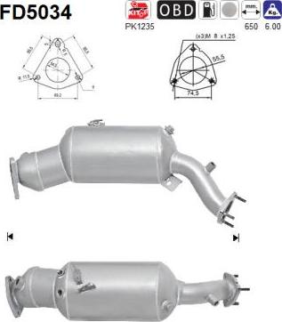 AS FD5034 - Filtro antiparticolato / particellare, Impianto gas scarico autozon.pro