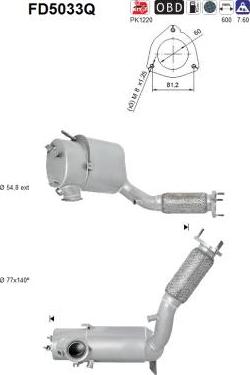 AS FD5033Q - Filtro antiparticolato / particellare, Impianto gas scarico autozon.pro