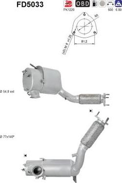 AS FD5033 - Filtro antiparticolato / particellare, Impianto gas scarico autozon.pro