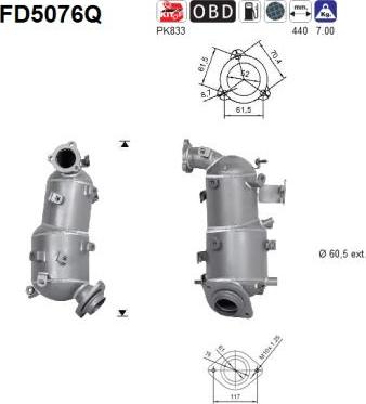 AS FD5076Q - Filtro antiparticolato / particellare, Impianto gas scarico autozon.pro