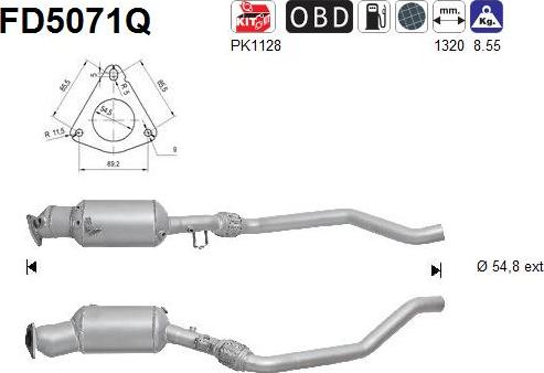 AS FD5071Q - Filtro antiparticolato / particellare, Impianto gas scarico autozon.pro