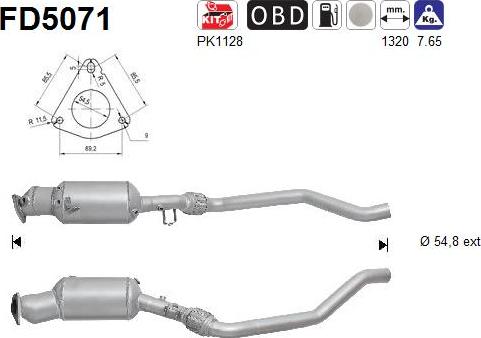 AS FD5071 - Filtro antiparticolato / particellare, Impianto gas scarico autozon.pro