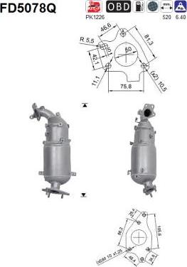 AS FD5078Q - Filtro antiparticolato / particellare, Impianto gas scarico autozon.pro