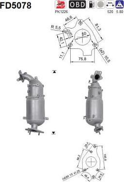 AS FD5078 - Filtro antiparticolato / particellare, Impianto gas scarico autozon.pro