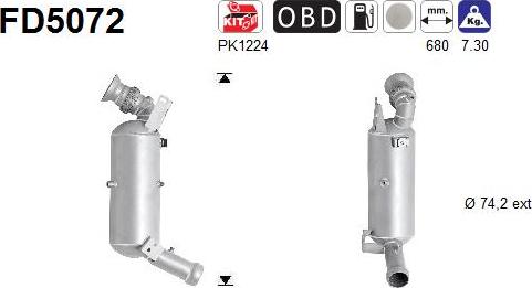 AS FD5072 - Filtro antiparticolato / particellare, Impianto gas scarico autozon.pro