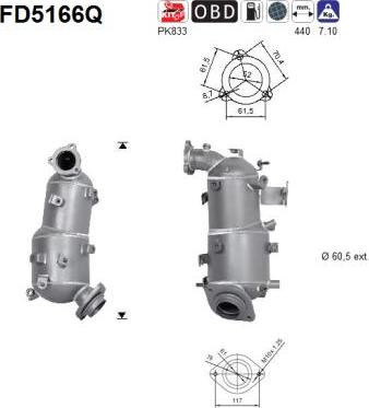 AS FD5166Q - Filtro antiparticolato / particellare, Impianto gas scarico autozon.pro