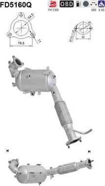 AS FD5160Q - Filtro antiparticolato / particellare, Impianto gas scarico autozon.pro