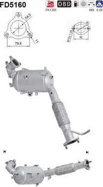 AS FD5160 - Filtro antiparticolato / particellare, Impianto gas scarico autozon.pro