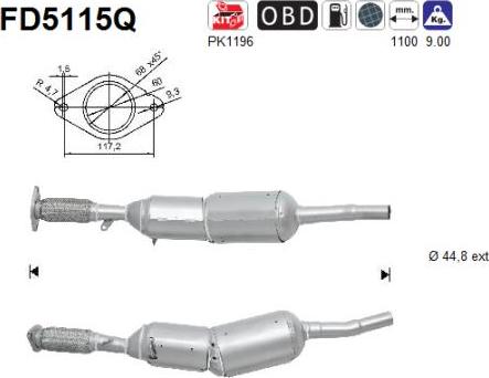 AS FD5115Q - Filtro antiparticolato / particellare, Impianto gas scarico autozon.pro