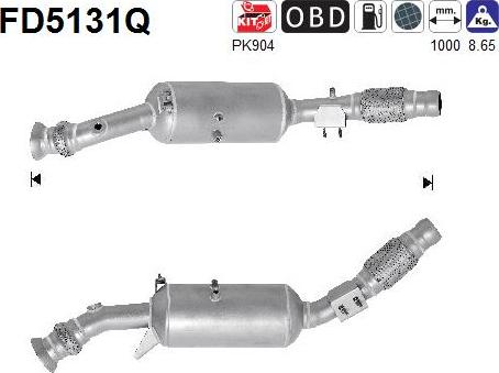 AS FD5131Q - Filtro antiparticolato / particellare, Impianto gas scarico autozon.pro