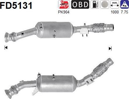 AS FD5131 - Filtro antiparticolato / particellare, Impianto gas scarico autozon.pro