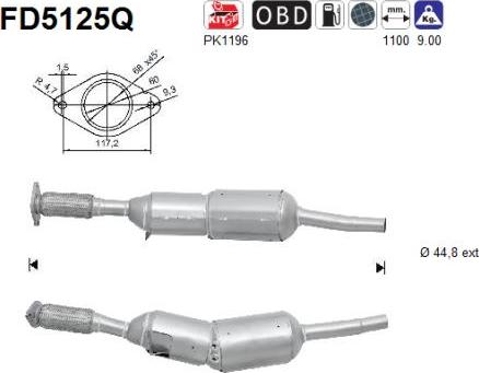 AS FD5125Q - Filtro antiparticolato / particellare, Impianto gas scarico autozon.pro