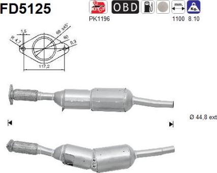 AS FD5125 - Filtro antiparticolato / particellare, Impianto gas scarico autozon.pro