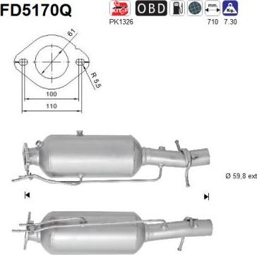 AS FD5170Q - Filtro antiparticolato / particellare, Impianto gas scarico autozon.pro