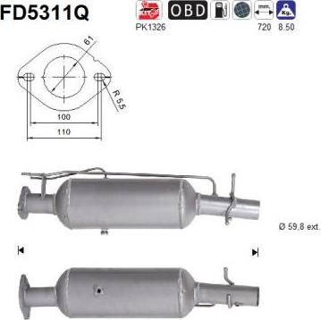 AS FD5311Q - Filtro antiparticolato / particellare, Impianto gas scarico autozon.pro