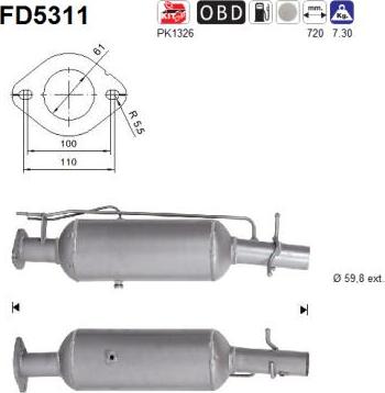 AS FD5311 - Filtro antiparticolato / particellare, Impianto gas scarico autozon.pro