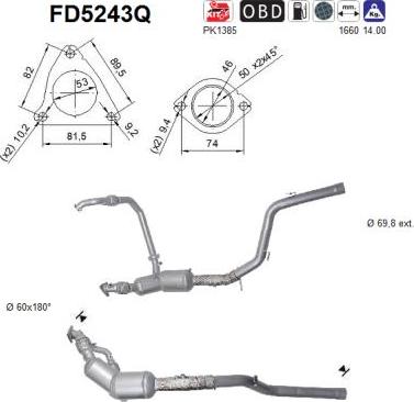 AS FD5243Q - Filtro antiparticolato / particellare, Impianto gas scarico autozon.pro